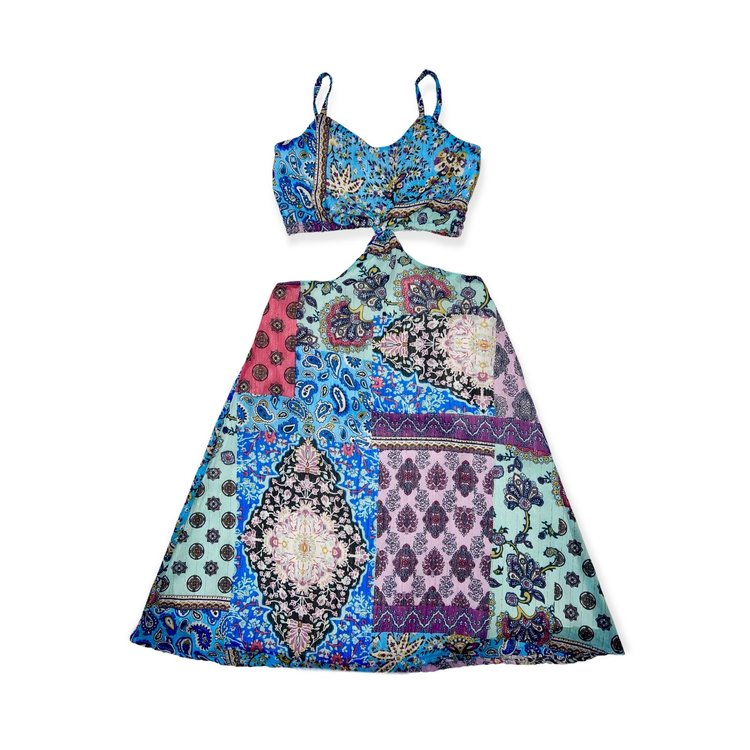 Flowers by Zoe FBZ Chiffon Patchwork Dress