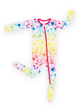 Macaron + Me Rainbow Hearts Footie