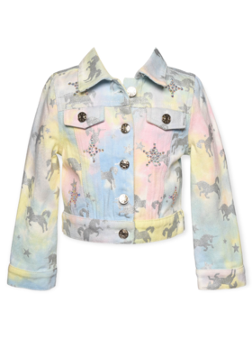 Sara Sara Unicorn Rhinestone Denim Jacket