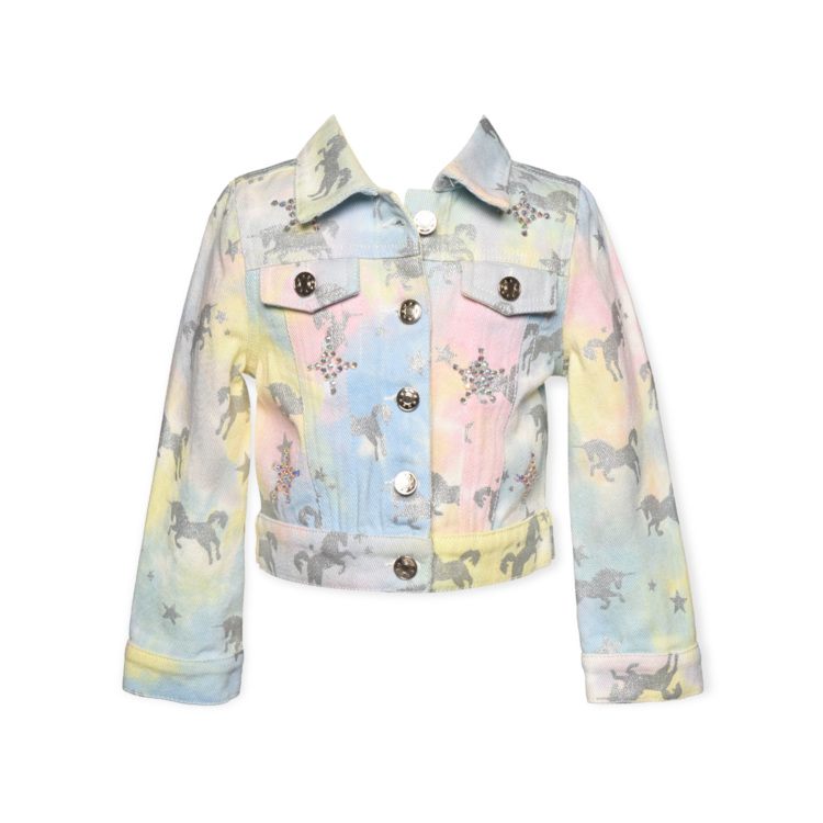 Sara Sara Unicorn Rhinestone Denim Jacket
