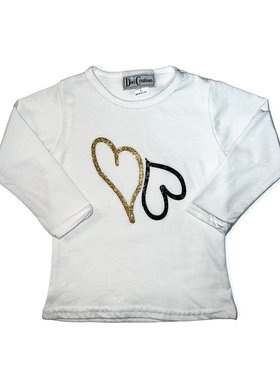 Dori Creations Black & Gold Heart Long Sleeve