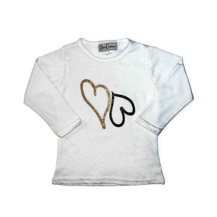 Dori Creations Dori Black & Gold Heart Long Sleeve