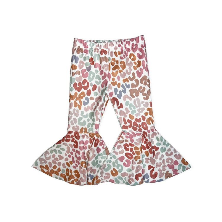 Rockin Royalty Groovy Leopard Bell Bottom Leggings