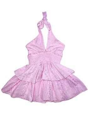 Flowers by Zoe Halter Eyelet Ruffle Dress