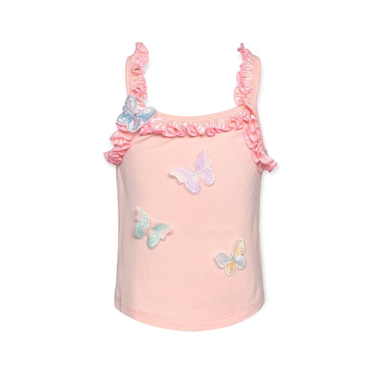 Sara Sara Butterfly Ruffle Tank