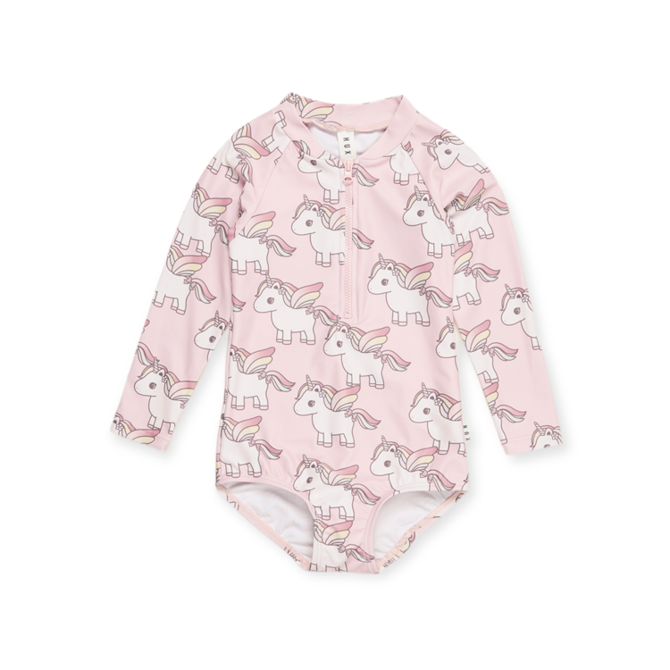 HUXBABY Unicorn Long Sleeve Swimsuit