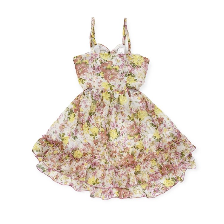 Little Mass/Tru Luv Floral Hi Low Ruffle Dress