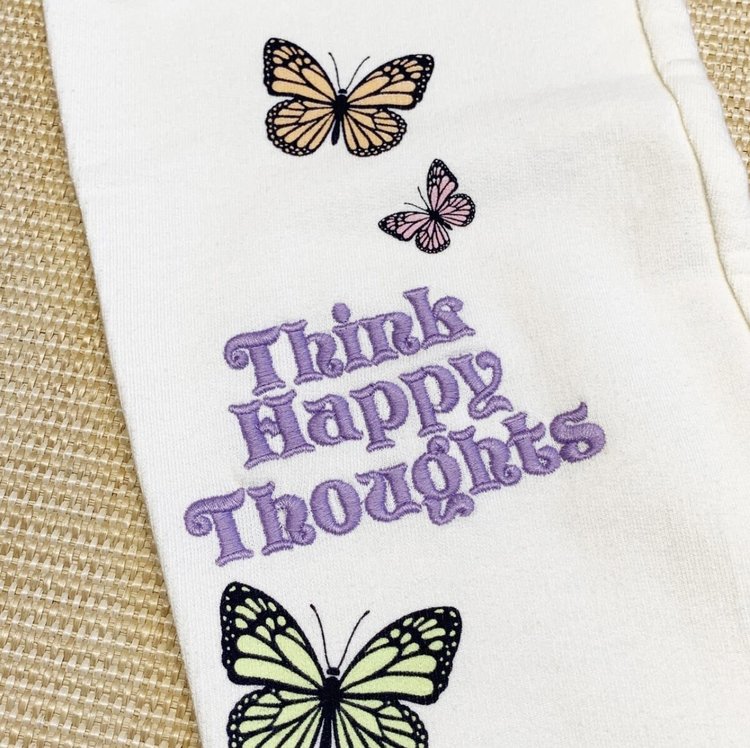 Paper Flower Think Happy Thoughts Jogger