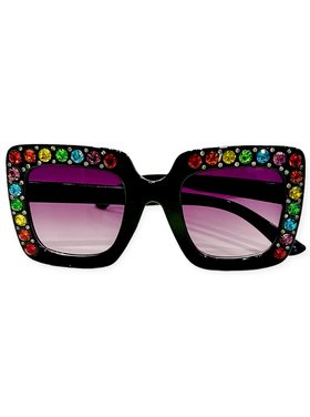 Bari Lynn Crystal Square Sunglasses