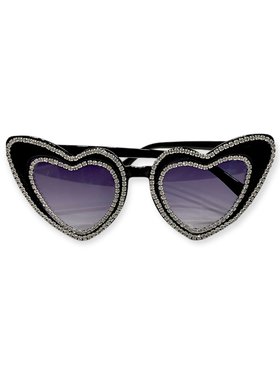 Bari Lynn Double Crystal Heart Sunglasses