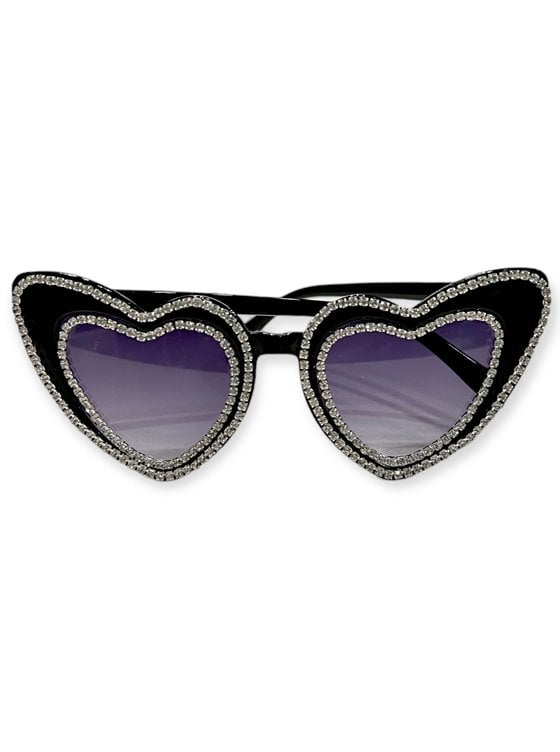 Bari Lynn Heart Shaped Sunglasses- Black - Everything But The Princess