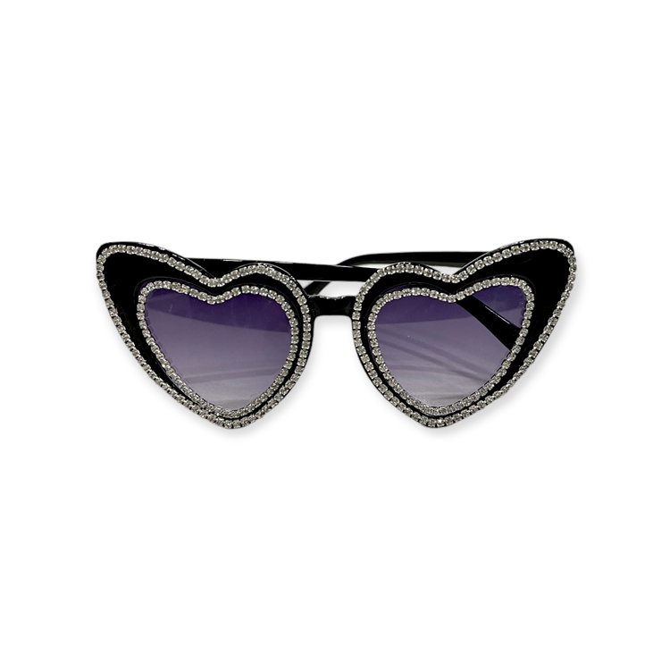 Bari Lynn Double Crystal Heart Sunglasses