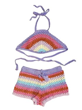Flowers by Zoe Crochet Halter Short Set
