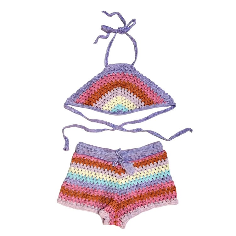 Flowers by Zoe Crochet Halter Short Set
