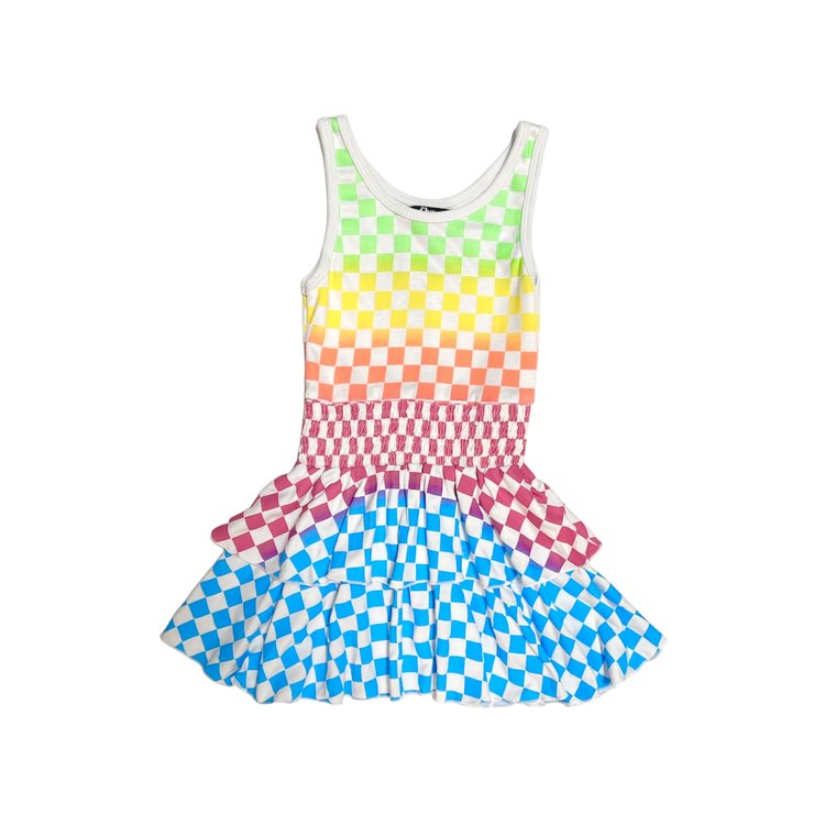 Flowers by Zoe Rainbow Checker Dress
