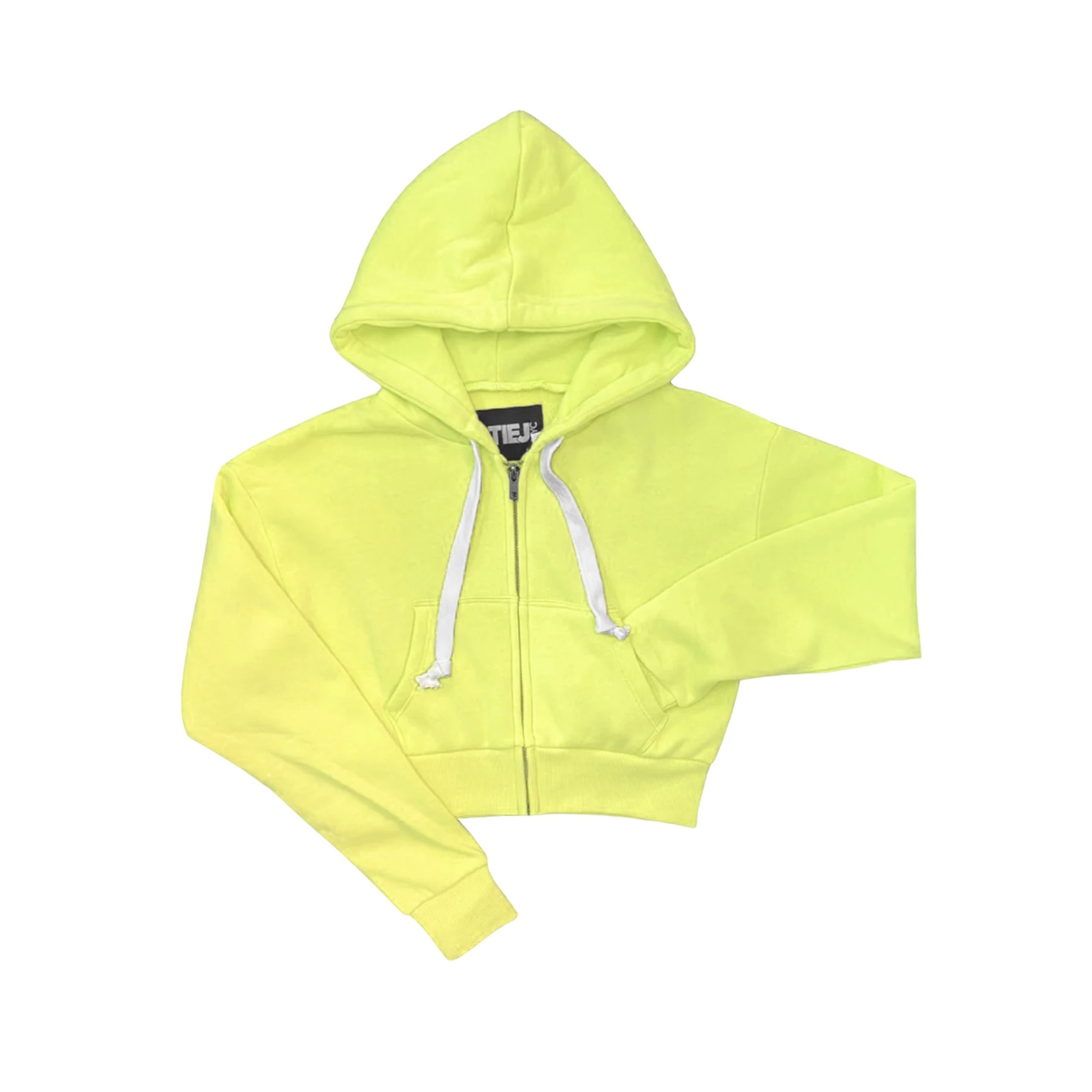 Yellow cropped zip up hoodie shop