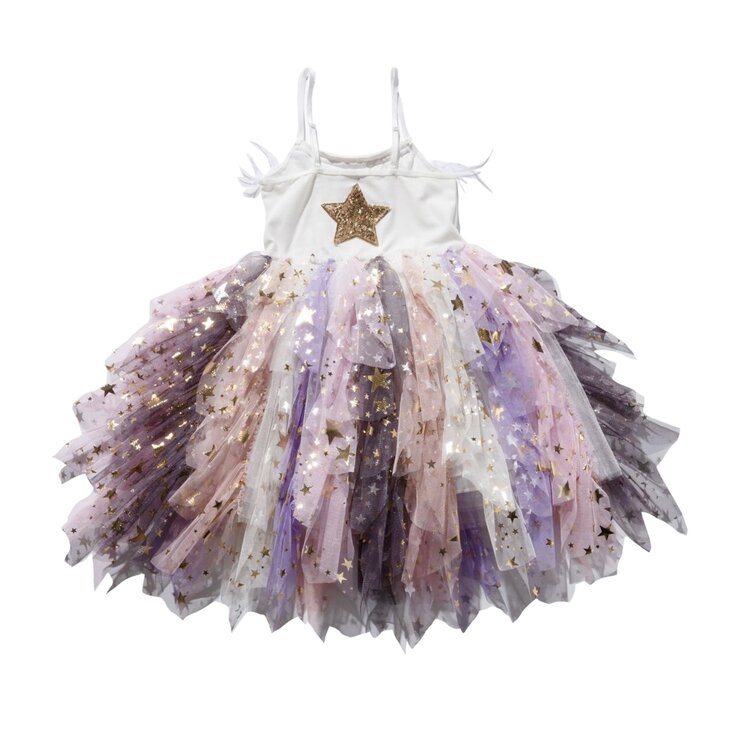 Petite Hailey Fur Waved Star Tutu Dress