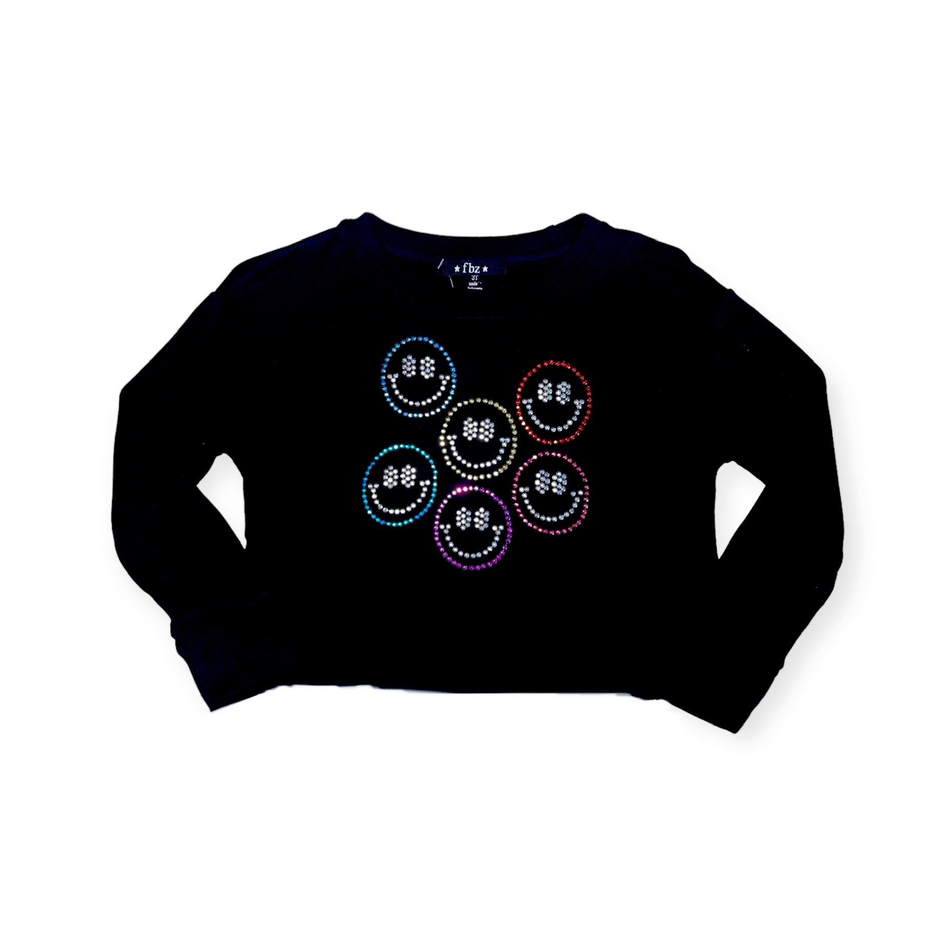 Rhinestone Happy Faces Sweatshirt Calakids