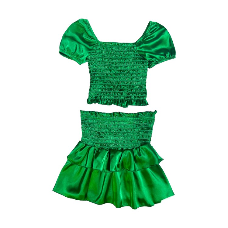 Cheryl Creations Kids Satin Smock Skirt Set