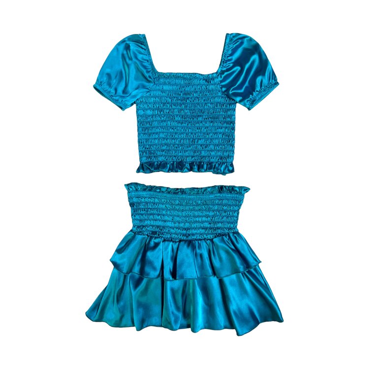Cheryl Creations Kids Satin Smock Skirt Set