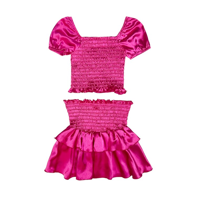 Cheryl Creations Kids Satin Smock Skirt Set