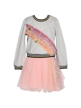 Sara Sara Rainbow Mesh Twofer Dress