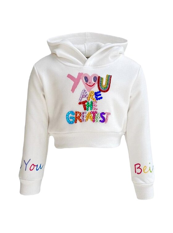 Sparkle Heart Crystal Rainbow Hoodie - Calakids