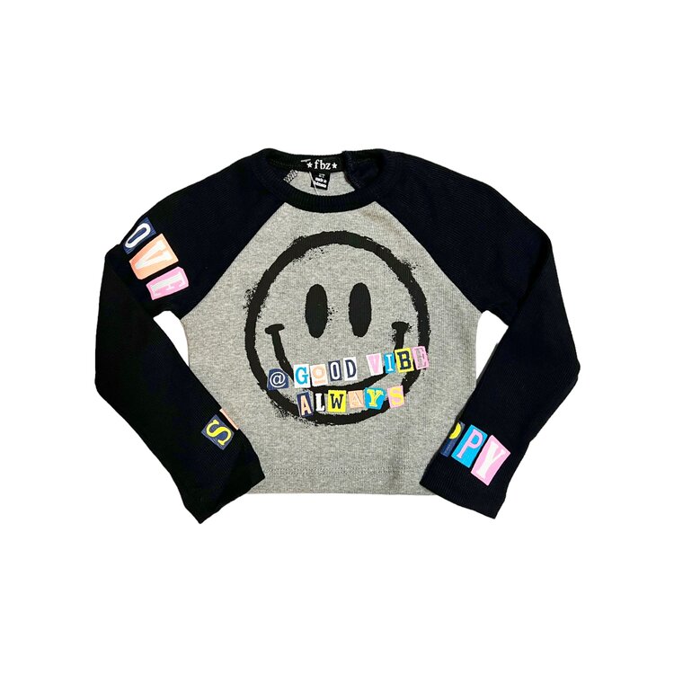 Flowers by Zoe Good Vibes LS Raglan Top