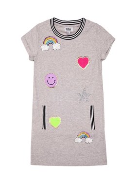 Girls Ombre New York Patch Denim Shirt Dress, Neon Pink, Size 7-8 | Rainbow Shops