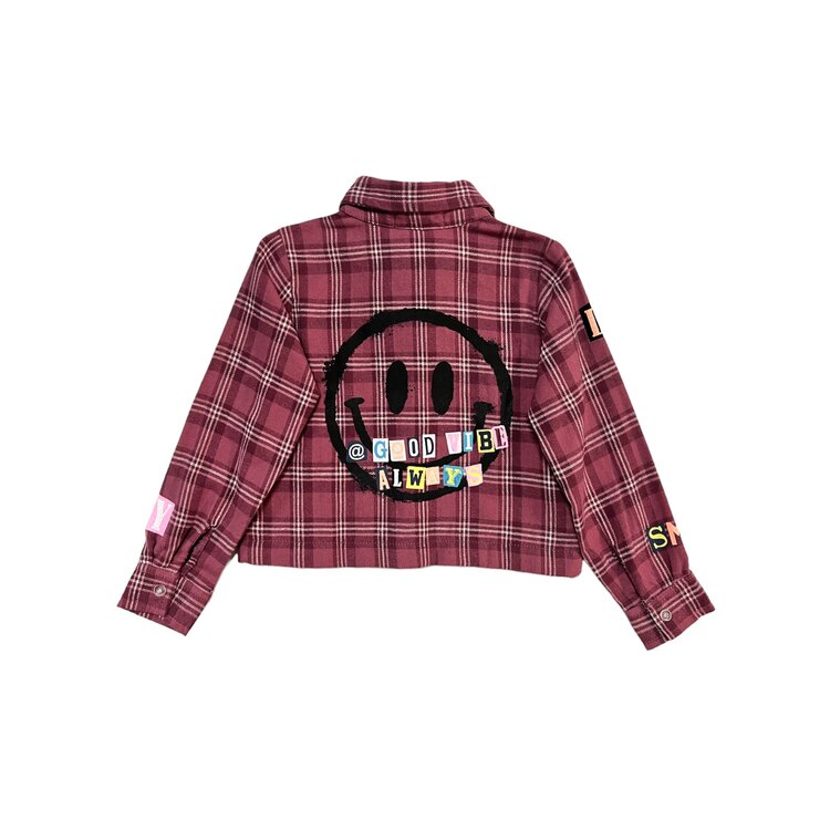 Flowers by Zoe Good Vibes Always Flannel Button Down