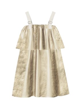 Andorine Buckle Strap Metallic Dress
