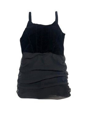 Flowers by Zoe Velvet Chiffon Ruched Dress