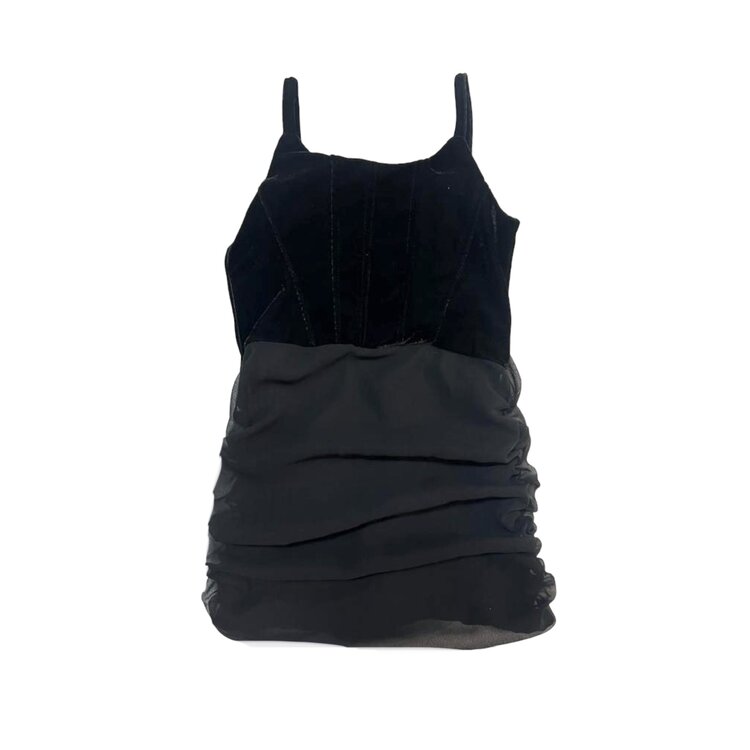 Flowers by Zoe Velvet Chiffon Ruched Dress