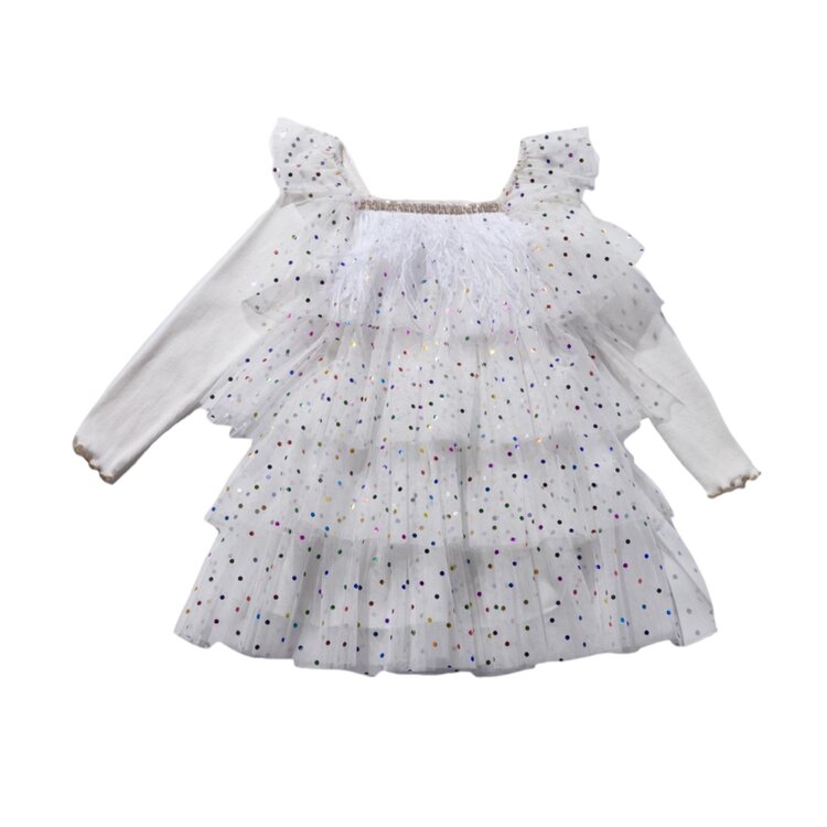 Petite Hailey Dot Layered Dress