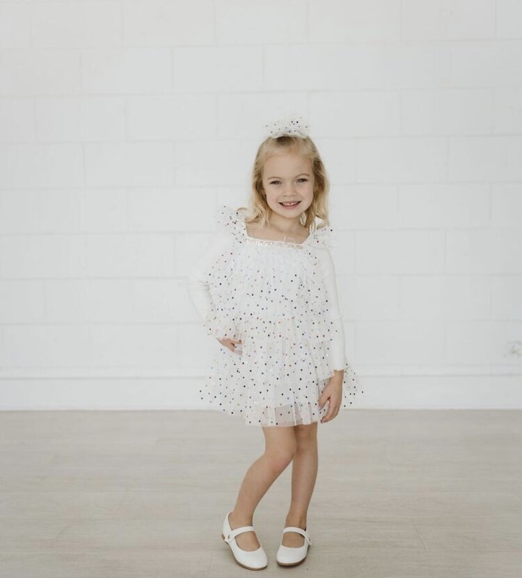 Petite Hailey Dot Layered Dress