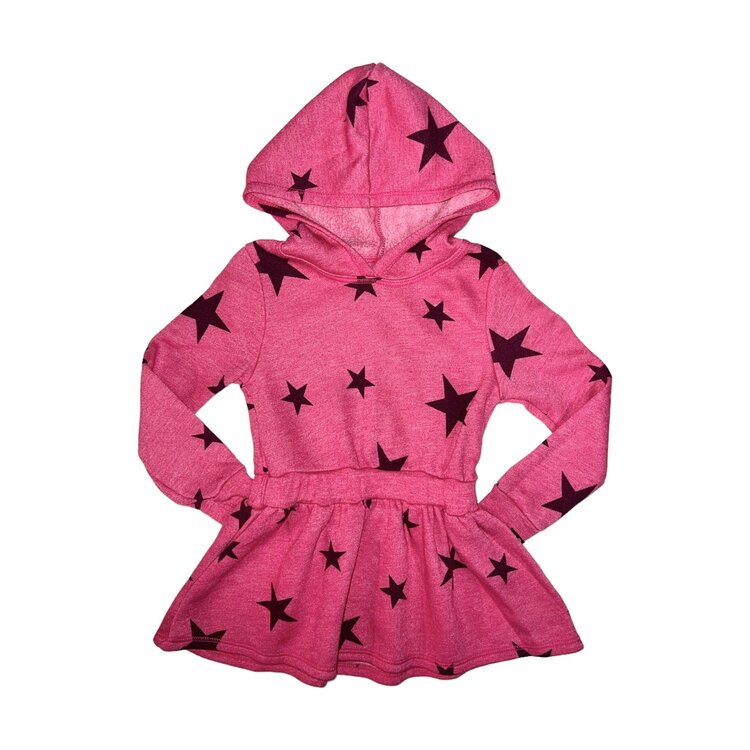 T2 Love Hooded LS Star Dress