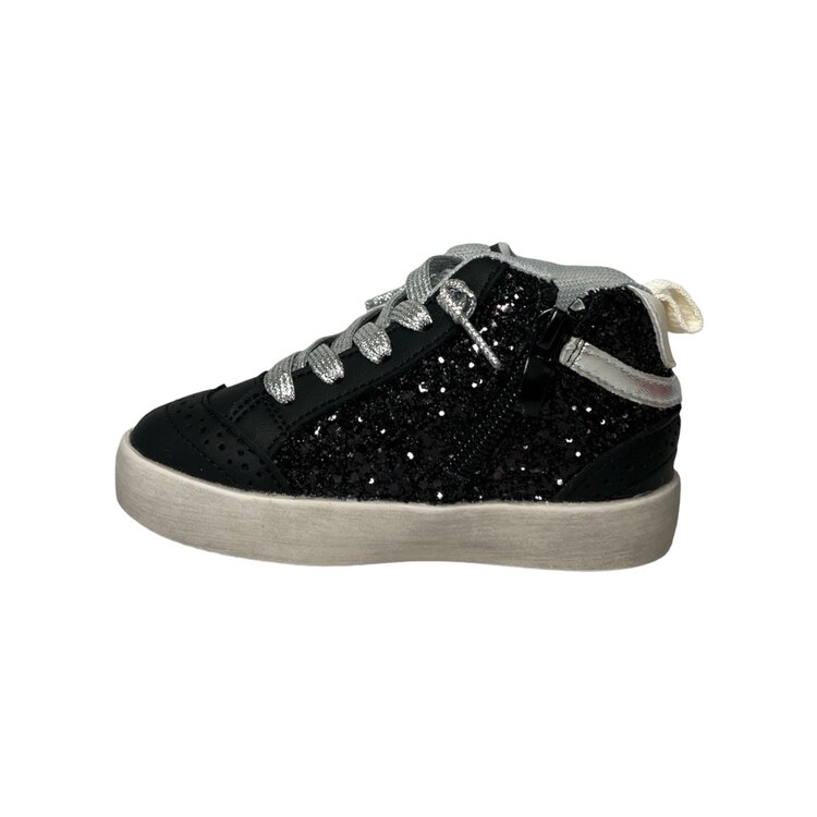 CALAKIDS XO XO Silver Star Glitter Midi Sneakers