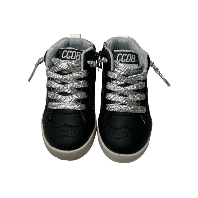 CALAKIDS XO XO Silver Star Glitter Midi Sneakers