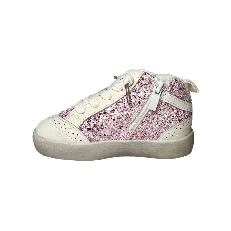 CALAKIDS XO XO White Star Glitter Midi Sneakers