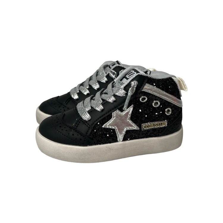 CALAKIDS XO XO Silver Star Glitter Midi Sneakers