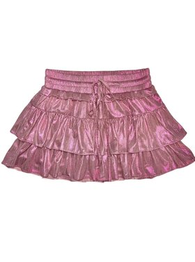 Day + Moon Iridescent Ruffle Tiered Skort