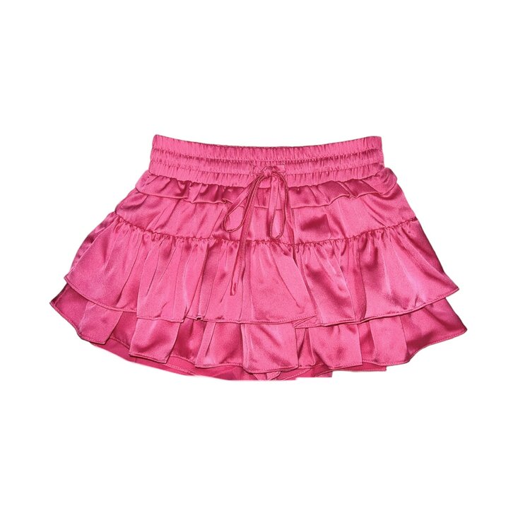 Day + Moon Satin Ruffle Tiered Skort