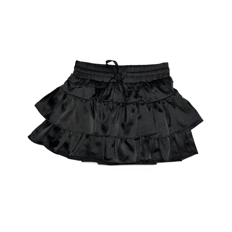 Day + Moon Satin Ruffle Tiered Skort