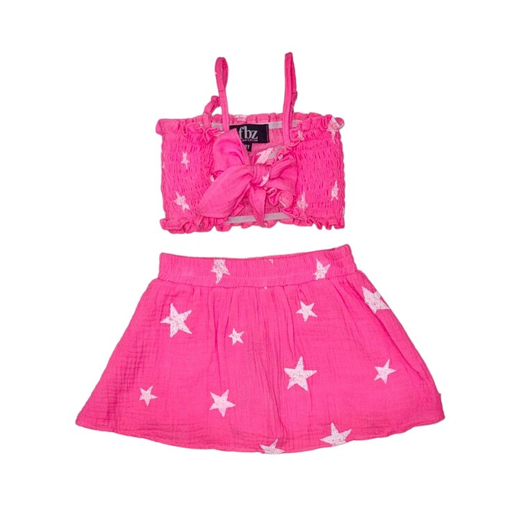 Flowers by Zoe Star Gauze Crop Skirt Set