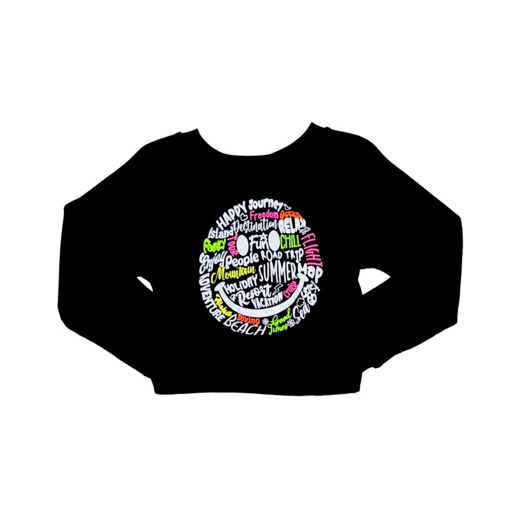 Flowers by Zoe Happy Face Words Sweatshirt