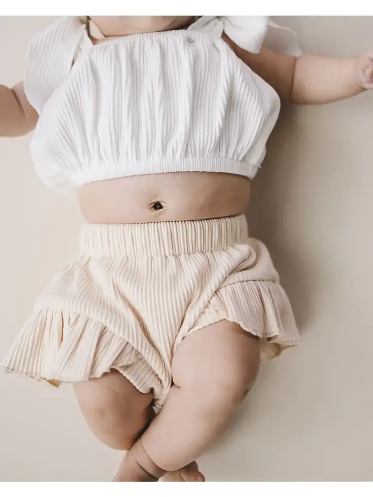 Lucky Panda Kids Ribbed Crop Tie Top Set