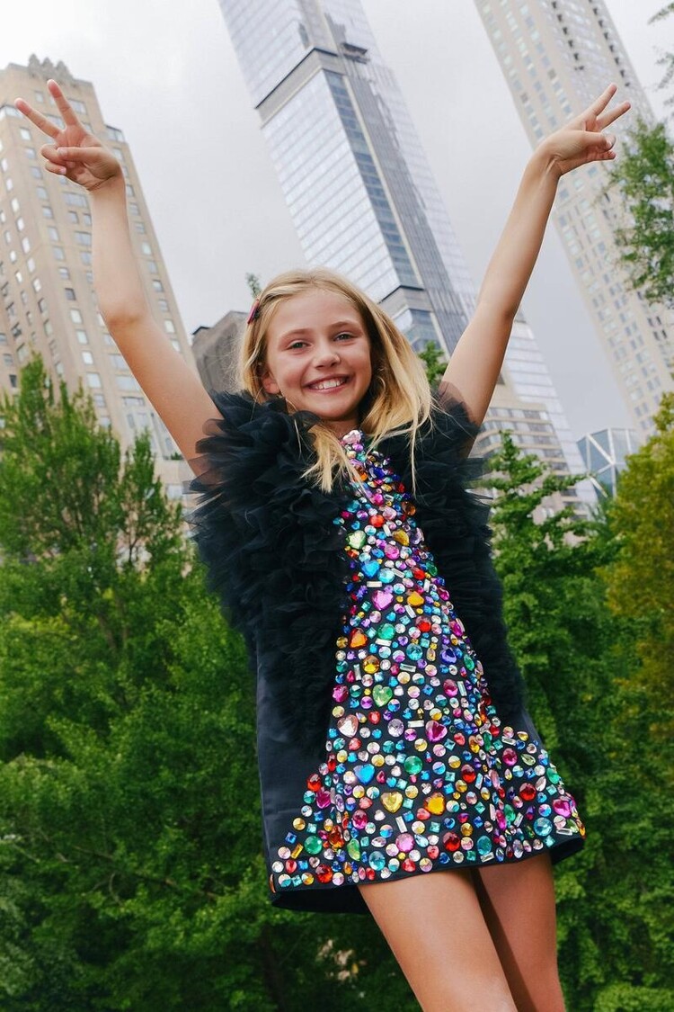 Lola and the Boys Bejeweled Gem Dress