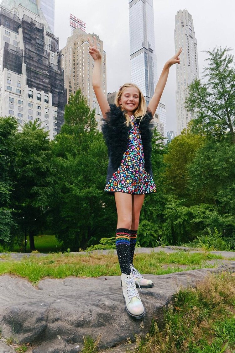 Lola and the Boys Bejeweled Gem Dress