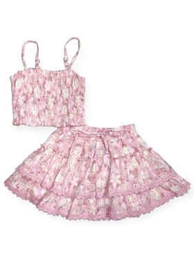 Flowers by Zoe Floral Eyelet Smock Skirt Set