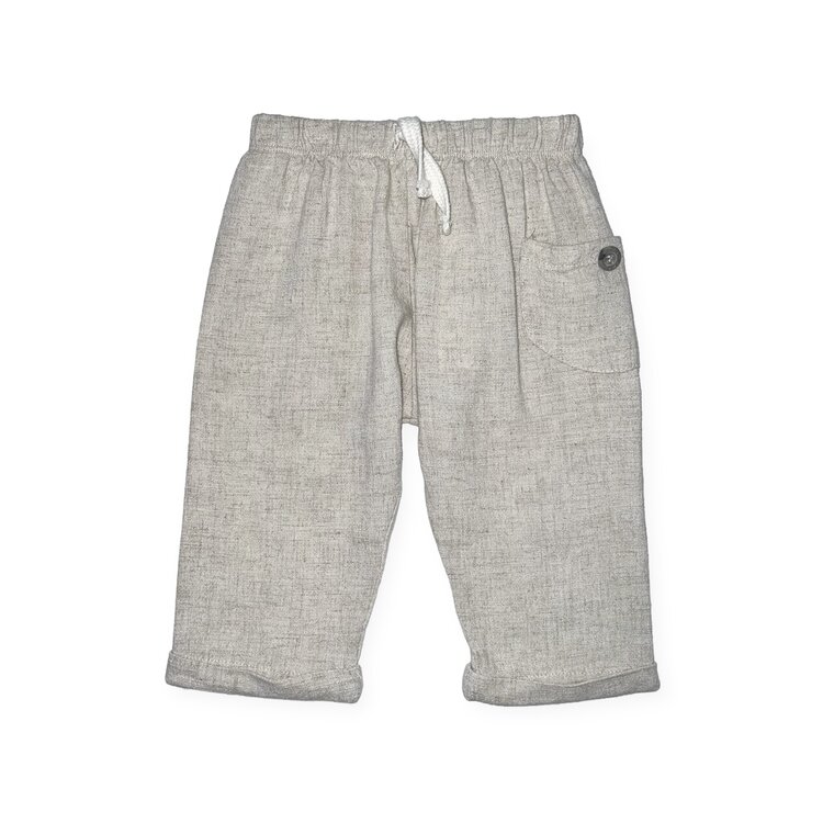Cozii Linen Cuffed Drawstring Pocket Pant